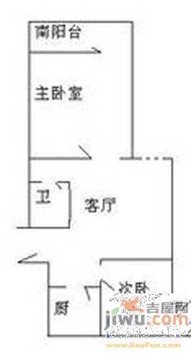 泺安花园2室1厅1卫户型图