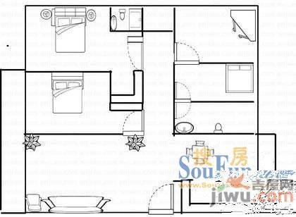 牛旺小区1室1厅1卫户型图