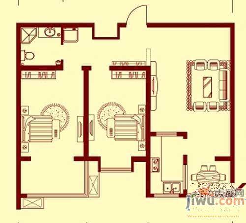 世佳戎居2室2厅1卫94.9㎡户型图