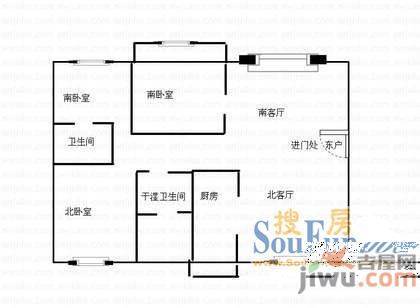 悉尼花乡2室2厅1卫户型图