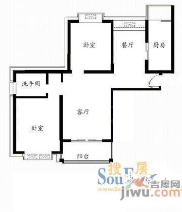 悉尼花乡2室2厅1卫户型图