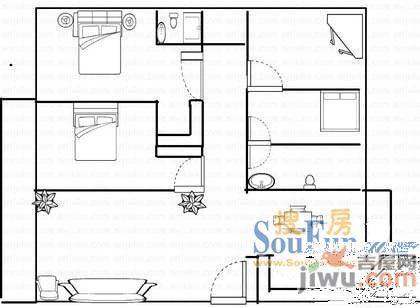 悉尼花乡2室2厅1卫户型图