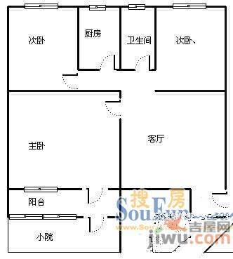 悉尼花乡2室2厅1卫户型图