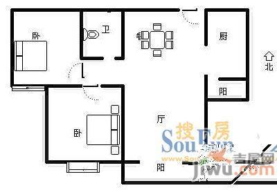 悉尼花乡2室2厅1卫户型图