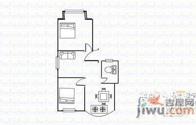 龙海花园2室2厅1卫92㎡户型图