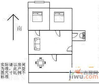 龙海花园2室2厅1卫92㎡户型图