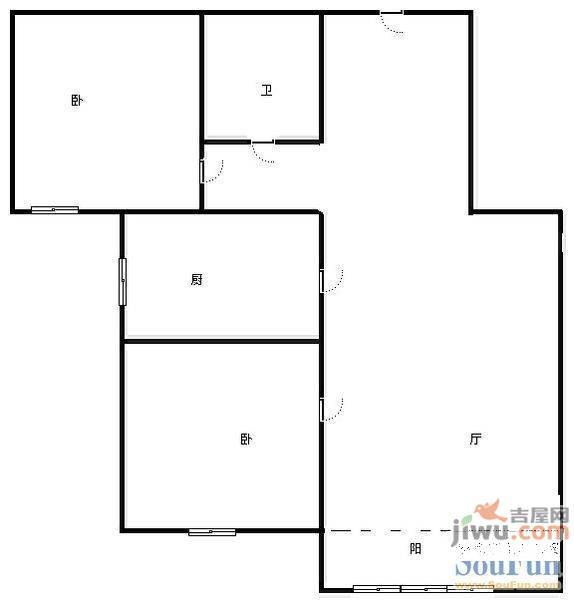 金联居3室2厅1卫户型图