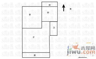 西城新苑2室2厅1卫67㎡户型图