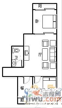 西城新苑2室2厅1卫67㎡户型图