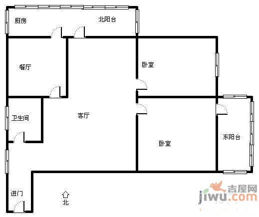 金銮花园3室2厅1卫132㎡户型图