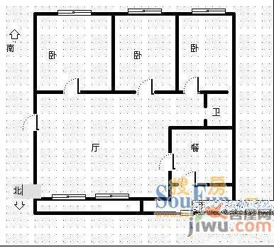 鲁建家园2室2厅1卫148㎡户型图