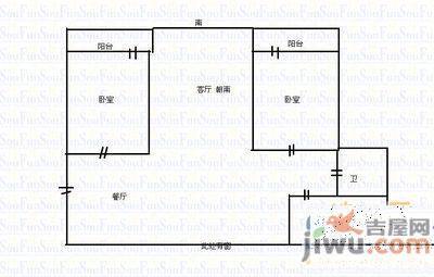 鲁建家园2室2厅1卫148㎡户型图