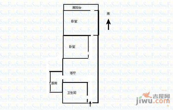 兴盛小区2室1厅1卫65㎡户型图