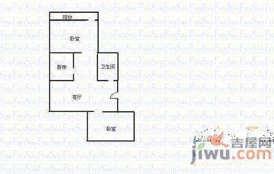 兴盛小区2室1厅1卫65㎡户型图