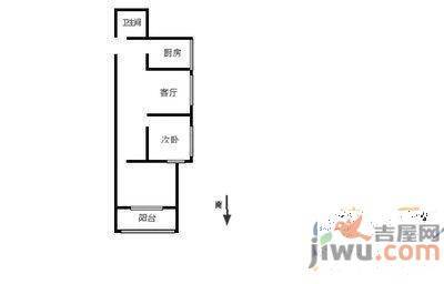 兴盛小区2室1厅1卫65㎡户型图