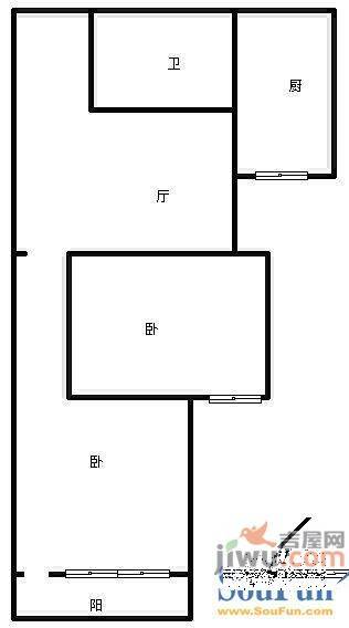 兴盛小区2室1厅1卫65㎡户型图