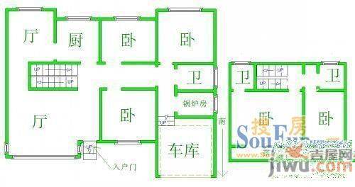 美里湖生态别墅5室2厅2卫316㎡户型图