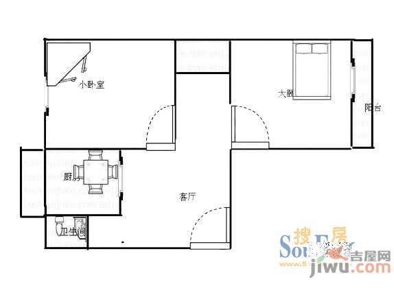 文苑花园3室2厅1卫106㎡户型图