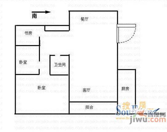 华洋新苑3室2厅2卫户型图