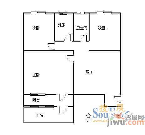 华洋新苑3室2厅2卫户型图