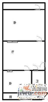 陈庄大街银行宿舍2室1厅1卫50㎡户型图