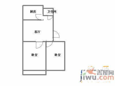 三里庄宿舍2室1厅1卫59㎡户型图