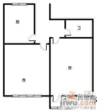 三里庄宿舍2室1厅1卫59㎡户型图