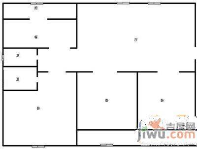 紫荆苑3室2厅2卫133㎡户型图