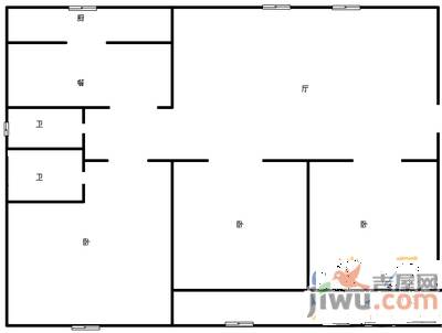 紫荆苑3室2厅2卫133㎡户型图