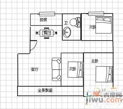 紫荆苑3室2厅2卫133㎡户型图