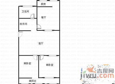 鲁贤家苑3室2厅1卫120㎡户型图