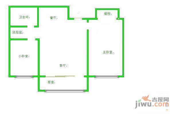 明福苑2室1厅1卫82㎡户型图