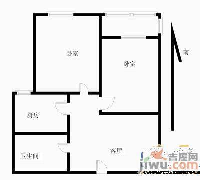 顺河街新区2室1厅1卫75㎡户型图