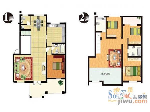 鲁信蟠龙山花园4室2厅3卫户型图