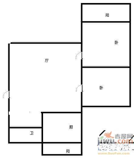 金泉小区2室2厅1卫78㎡户型图