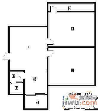 金泉小区2室2厅1卫78㎡户型图