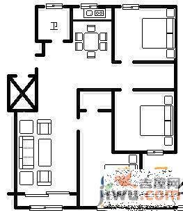 毕家洼2室1厅1卫55㎡户型图