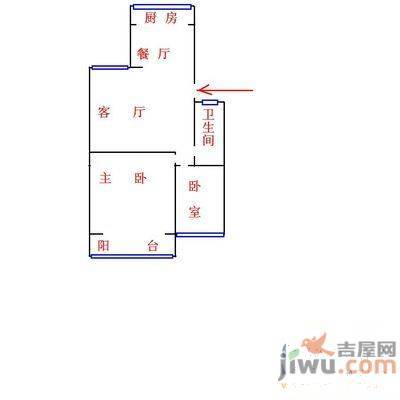 樱花苑2室1厅1卫59㎡户型图