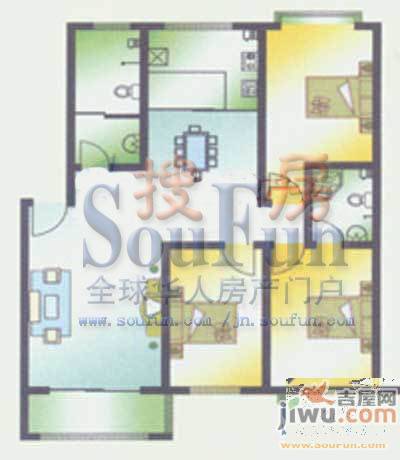 汇源华庭2室2厅1卫80.4㎡户型图