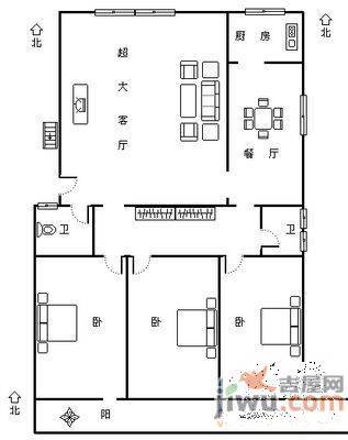 马鞍山路单位宿舍2室2厅1卫100㎡户型图