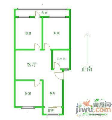 荣泰小区3室2厅1卫110㎡户型图