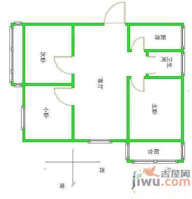 荣泰小区3室2厅1卫110㎡户型图