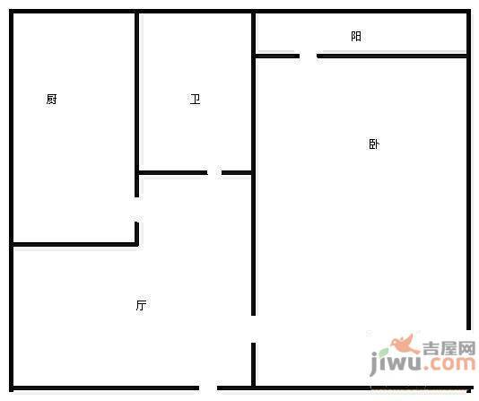 六里山南路宿舍2室2厅1卫81㎡户型图