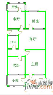 六里山南路宿舍2室2厅1卫81㎡户型图