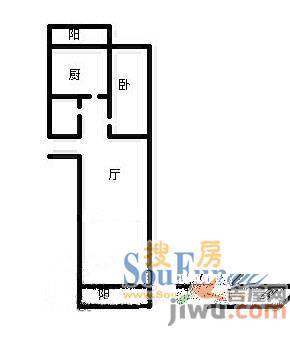 兴济河小区2室2厅1卫77㎡户型图