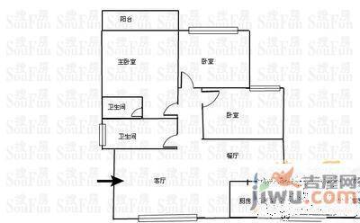 泉景映翠园3室2厅2卫户型图