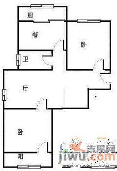 经一路单位宿舍1室1厅1卫30㎡户型图