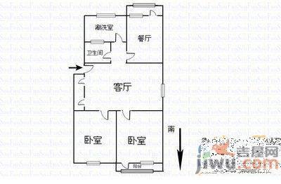 经一路单位宿舍1室1厅1卫30㎡户型图