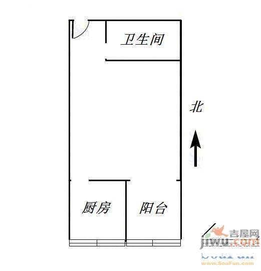 发祥巷1室1厅1卫53.1㎡户型图