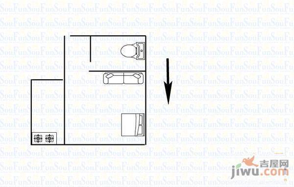 发祥巷1室1厅1卫53.1㎡户型图